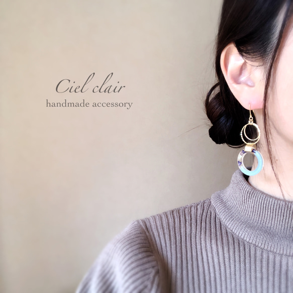 Flower petal&hoopピアス/イヤリング 2枚目の画像