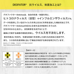 Deofactor®️抗ウィルス巾着袋 ブラック/ホワイト 5枚目の画像