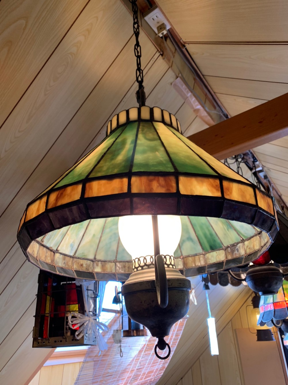 アンティーク風ライト　☆グリーン×イエロー☆