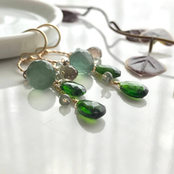 K14GF Chrome diopside and serpentine Earrings 第3張的照片