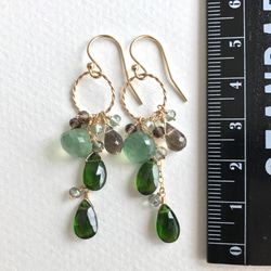 K14GF Chrome diopside and serpentine Earrings 第4張的照片