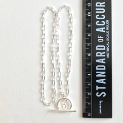Silver925 Square Chain Mantel Necklace 第5張的照片