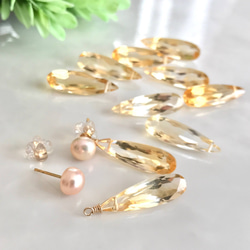 K14GF Freshwater pearl and Citrine earrings 第4張的照片