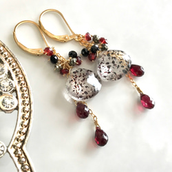 14kgf Lepidocrocite and garnet Earrings 第3張的照片