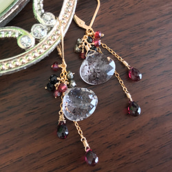 14kgf Lepidocrocite and garnet Earrings 第7張的照片