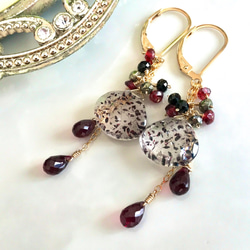 14kgf Lepidocrocite and garnet Earrings 第8張的照片