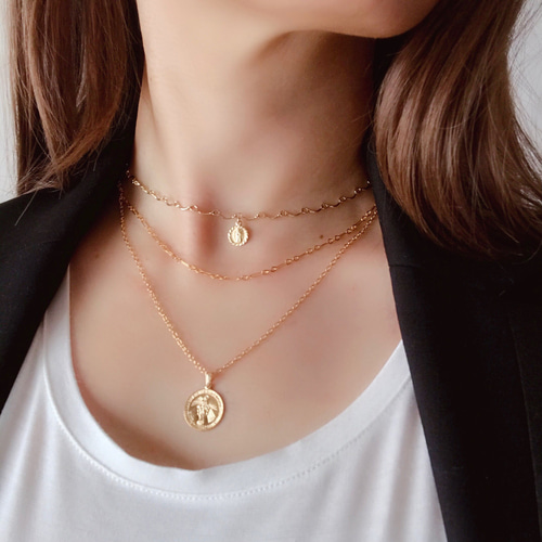 1点のみ特別価格❤︎大人気　14kgf maria coin necklace