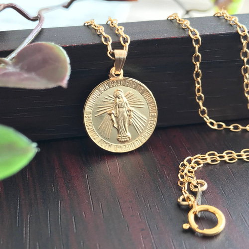 1点のみ特別価格❤︎大人気　14kgf maria coin necklace