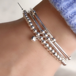 Silver925 4mm ball Bracelet 第3張的照片