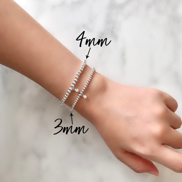 Silver925 4mm ball Bracelet 第6張的照片