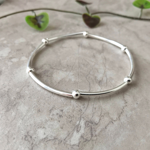 Silver925 6Tube ball Bracelet 第3張的照片