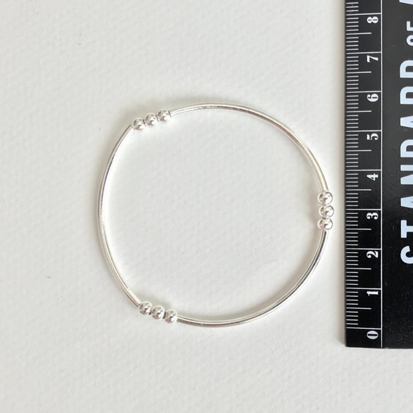 Silver925 3Tube ball Bracelet 第4張的照片