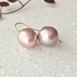 K14GF Baroque Pearl Dangle Earrings Rose Dust 第9張的照片