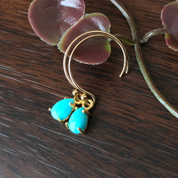 K14GF Turquoise Earrings 第9張的照片