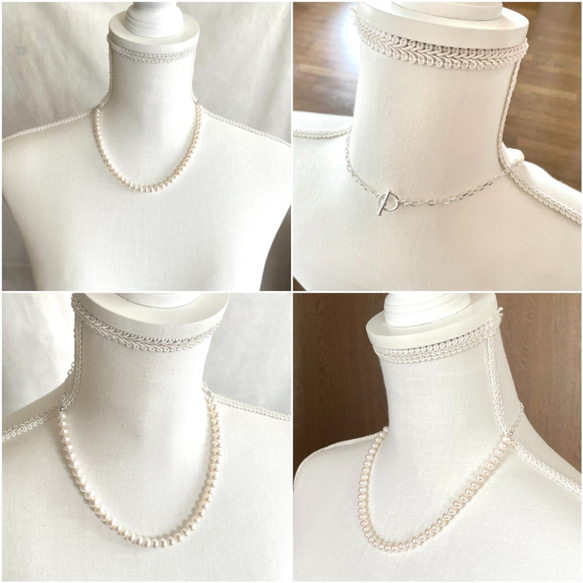 Silver925 white potato pearl chain combo necklace 第5張的照片