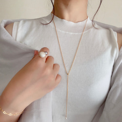 K14GF Akoya Pearl Long Y Necklace 第2張的照片