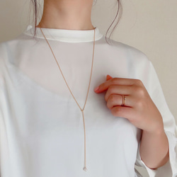 K14GF Akoya Pearl Long Y Necklace 第7張的照片