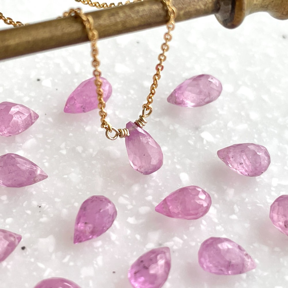 K14GF Pink Sapphire Necklace 第1張的照片