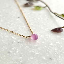 K14GF Pink Sapphire Necklace 第3張的照片