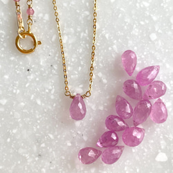 K14GF Pink Sapphire Necklace 第6張的照片