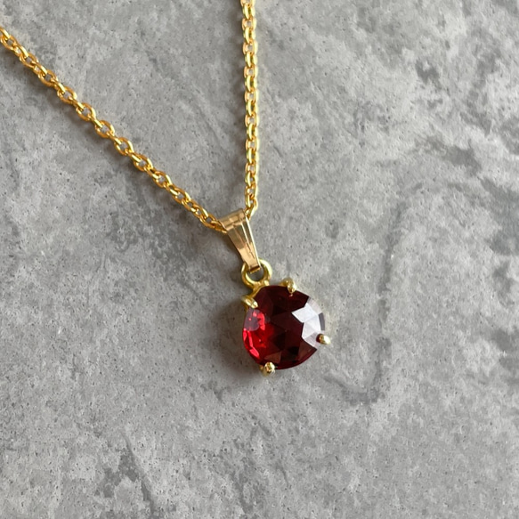 K14GF Garnet Necklace 第1張的照片