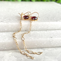 K14GF Garnet Earrings 第8張的照片