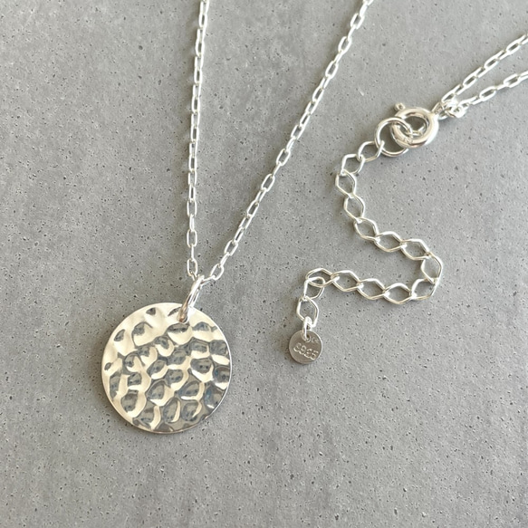 Silver925 hammered Coin Necklace 第6張的照片