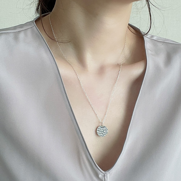 Silver925 hammered Coin Necklace 第7張的照片