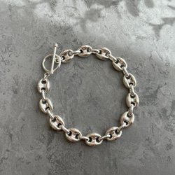 送料無料!Silver925 マリーナチェーンブレスレット two holes