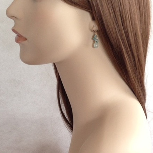シーブルーカルセドニーピアス/イヤリング la mer(K14GF) ピアス