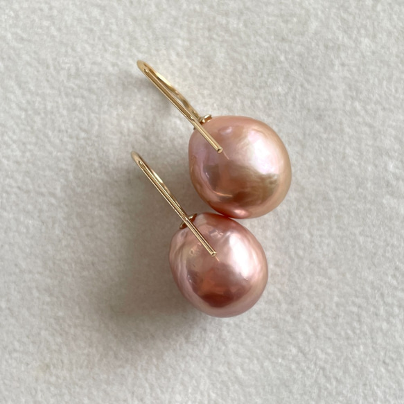 K14GF Baroque Pearl Dangle Earrings 5 第3張的照片