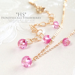 K14GF A wonderful color pink topaz necklace 第1張的照片