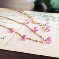 K14GF A wonderful color pink topaz necklace 第3張的照片