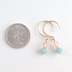 K14GF Three color gemstone small earrings 第4張的照片