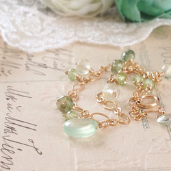 K14GF Green Chalcedony bracelet 第3張的照片