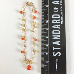 K14GF Bright orange carnelian bracelet 第4張的照片