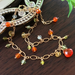 K14GF Bright orange carnelian bracelet 第7張的照片