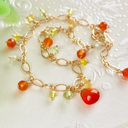 K14GF Bright orange carnelian bracelet 第10張的照片