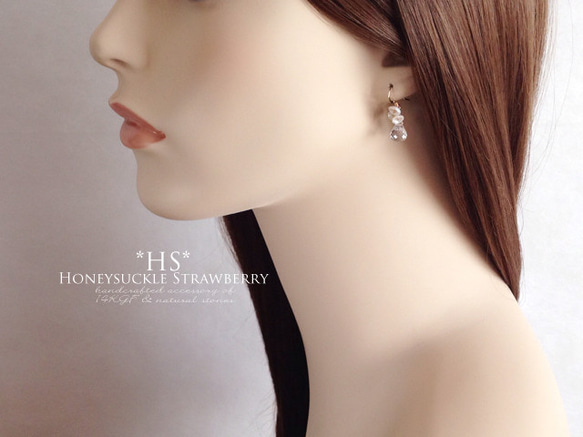14公斤級水晶耳環/耳環珍珠花束 第5張的照片