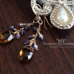 K14GF Beer Quartz Earrings 第2張的照片