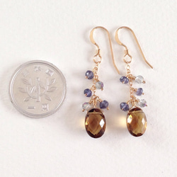 K14GF Beer Quartz Earrings 第4張的照片