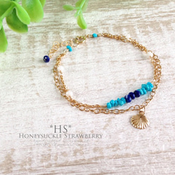 K14GF Summer-like color shade two consecutive bracelet 第7張的照片