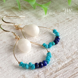 K14GF Summer-like shade hoop earrings 第7張的照片