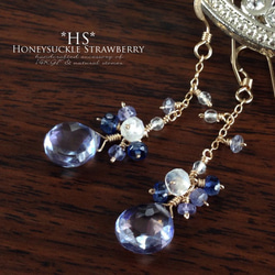 K14GF Coated Crystal Earrings 第2張的照片