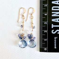 K14GF Coated Crystal Earrings 第4張的照片