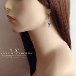 K14GF Coated Crystal Earrings 第5張的照片