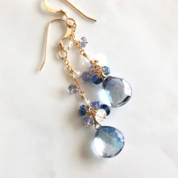 K14GF Coated Crystal Earrings 第7張的照片