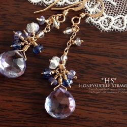 K14GF Coated Crystal Earrings 第10張的照片