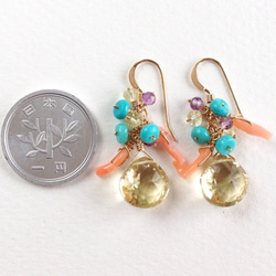 K14GF Champagne Quartz Summer Earrings 第4張的照片