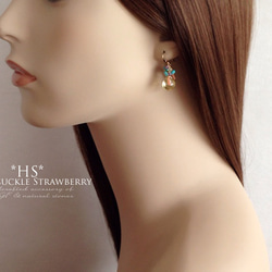 K14GF Champagne Quartz Summer Earrings 第5張的照片